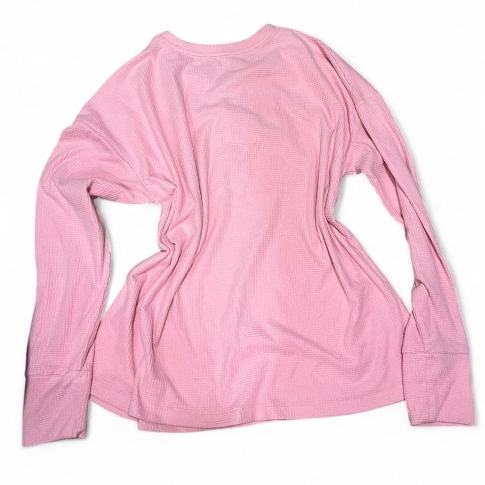 ❗️Croft & Barrow Pink Waffle Knit Henley Sleepwear Shirt - Picture 3 of 3